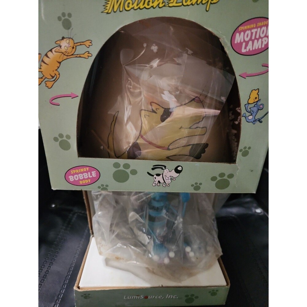 Metal Pet Motion Lamp with Spinning Shade & Bobble Head Base Cat Dog & Mouse